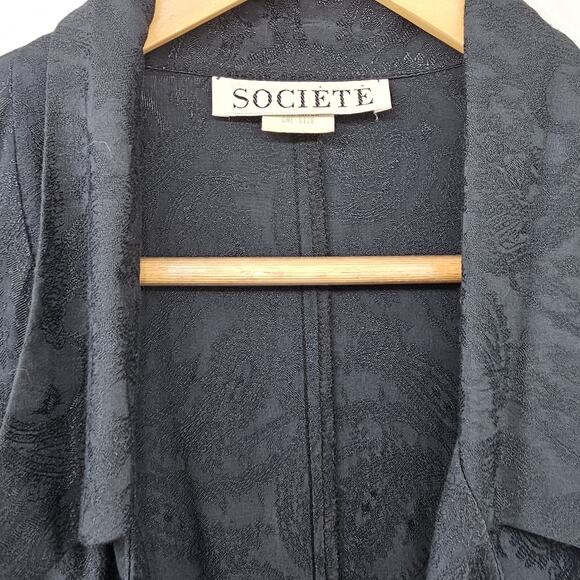 Société Blue Lace Tie Duster Top One Size Made in USA Pre-owned - Picture 2 of 7